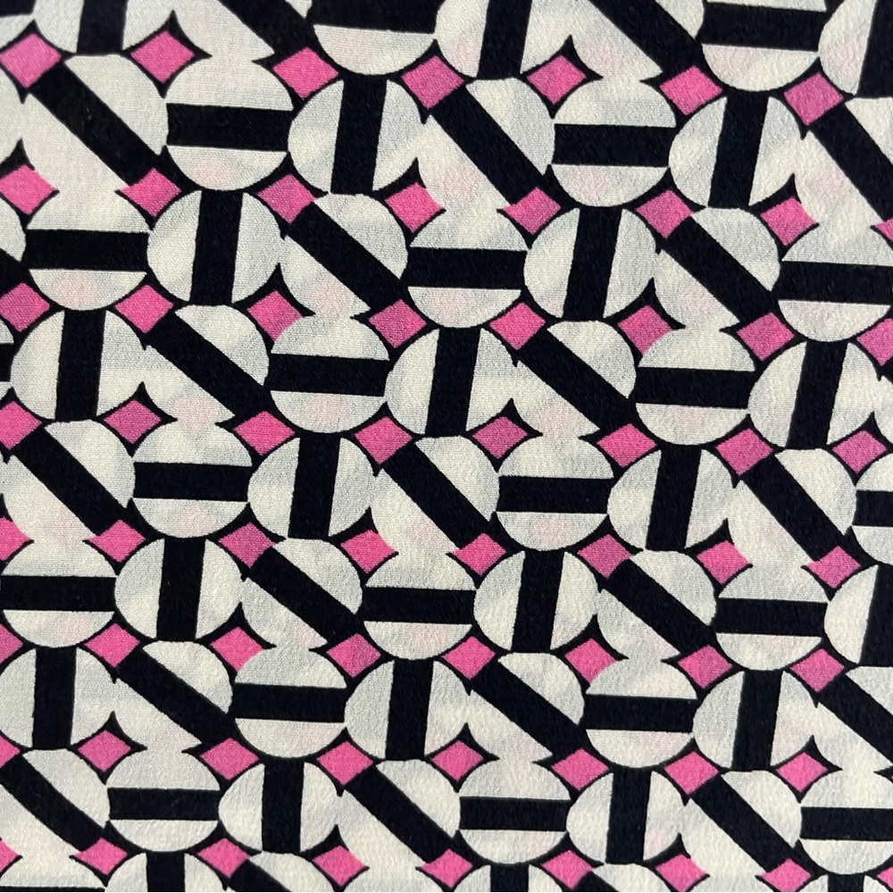 TYLER BOË Sleeveless Silk Geo Print Tank‎ Size Medium Pink Black - Picture 7 of 11